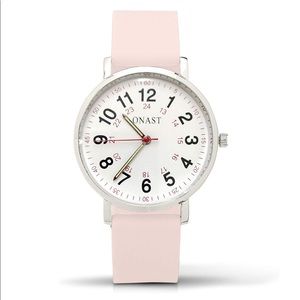 Pink Watch - Soft Band, Flat Face, Easy to Read